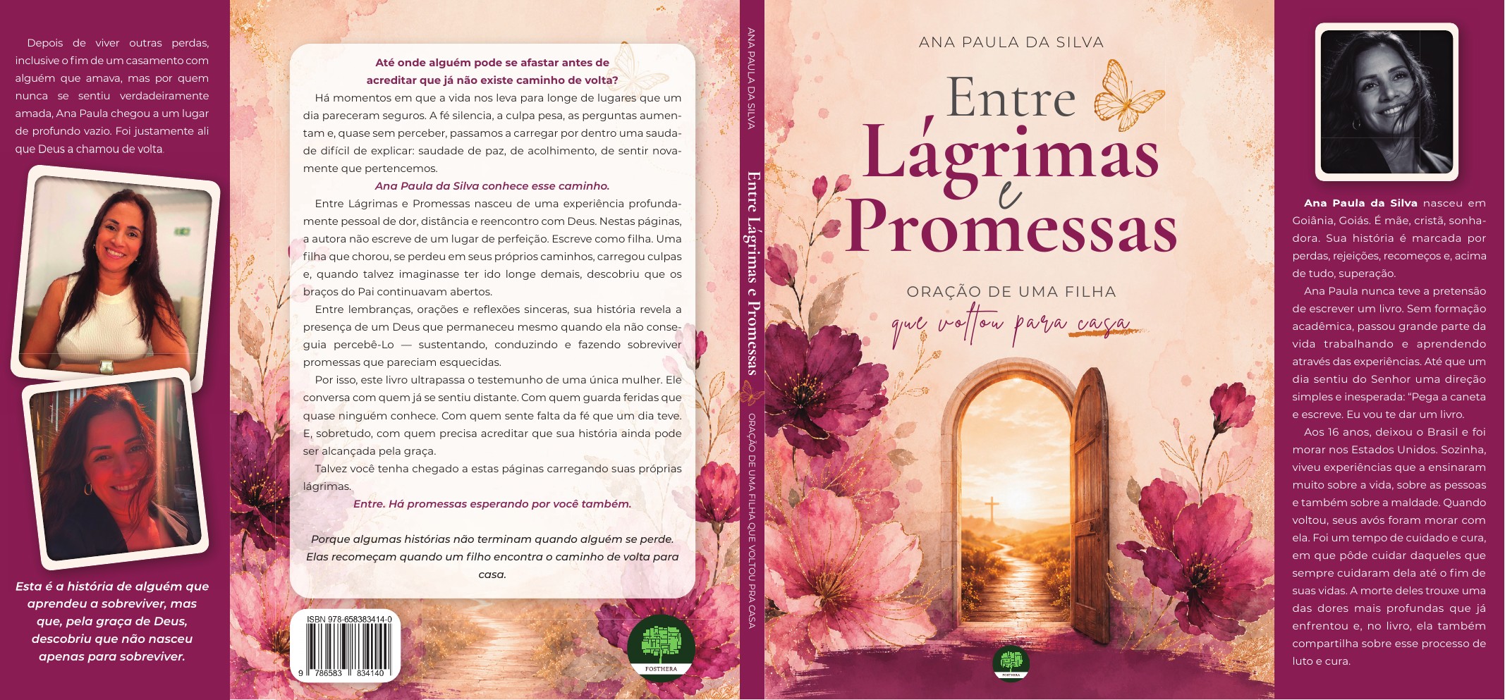 Capa completa, lombada e orelhas de Entre Lágrimas e Promessas