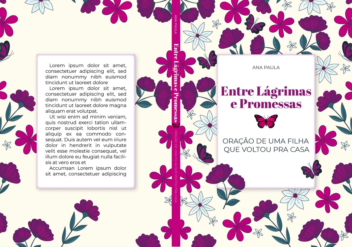Capa aberta do livro Entre Lágrimas e Promessas